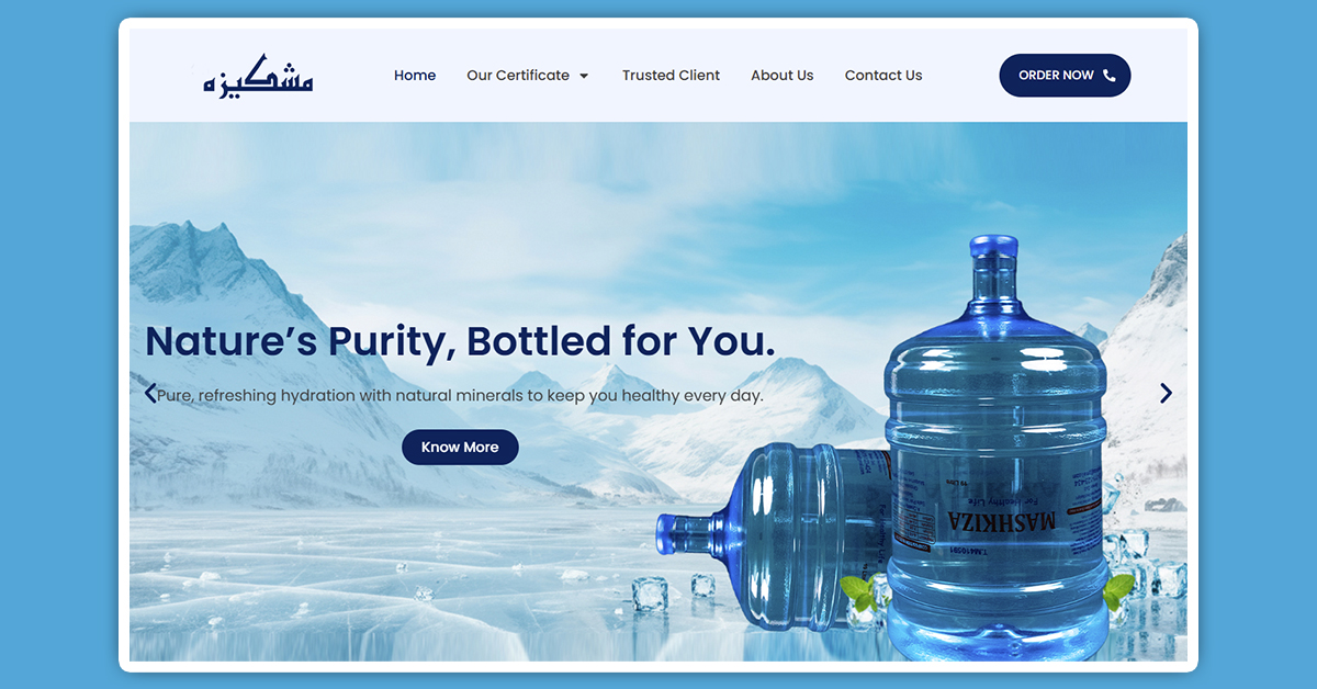 Building Mashkiza website : A Fresh modern Website for a Mineral Water business